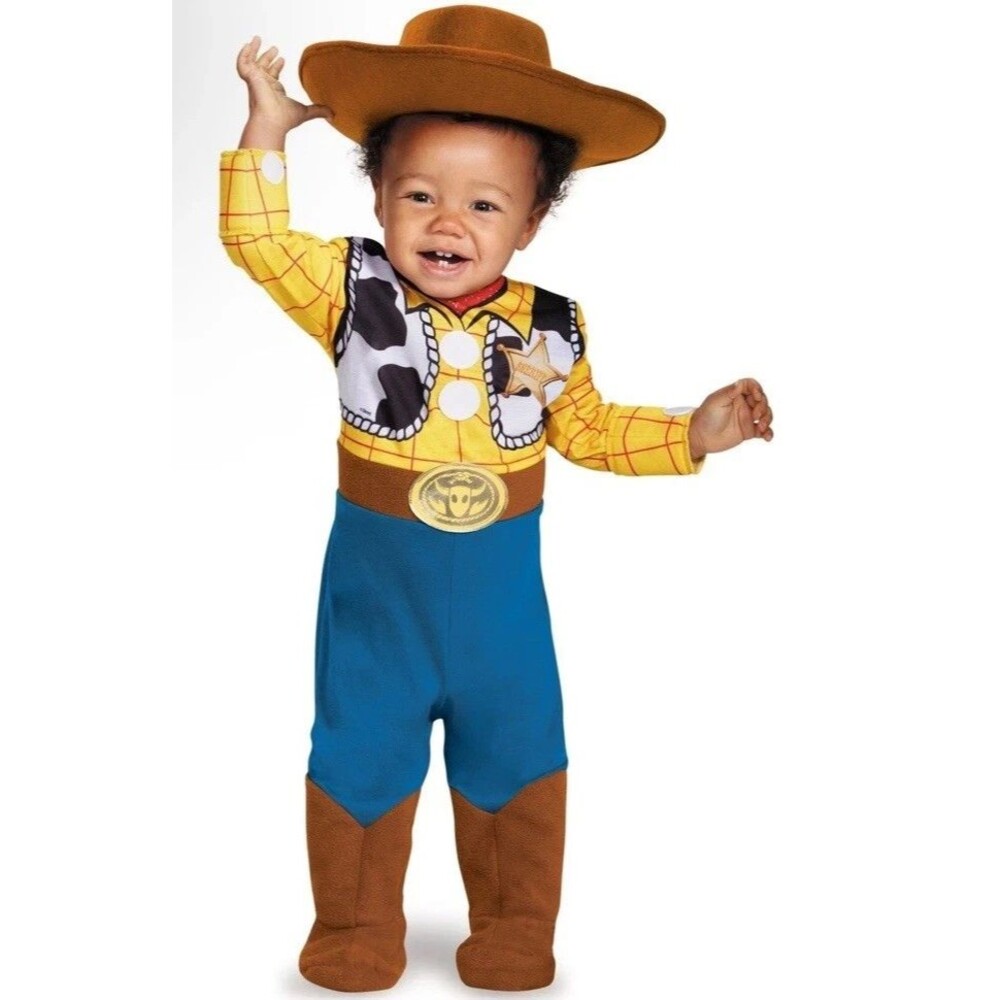 2pc Disney Baby Boys' Woody Deluxe Infant Costume, 6+ Months includes Hat
